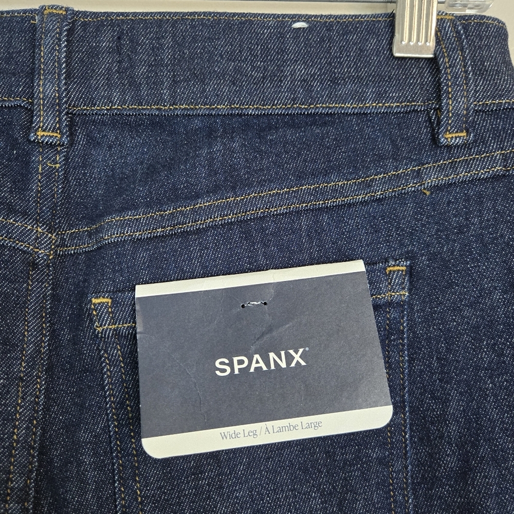 SPANXshape™ Everywhere Dark Blue Wide Leg Jeans, Size MP ~ NWT - Picture 13 of 16